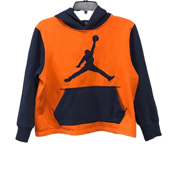 Kids Jordan Orange & Blue Jumpman Hoodie GUC L - Picture 1 of 3